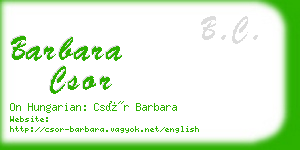 barbara csor business card